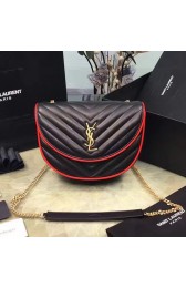 Sale 1:1 Saint Laurent Monogram Chain Shoulder Bag in Black Sheepskin 201110 VS00998