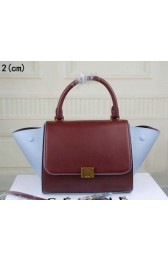 Top Celine mini Trapeze Bag Original Leather CT3345S Burgundy&SkyBlue VS04089