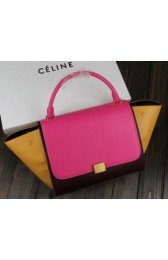 Top Celine Trapeze Bag Original Leather C3342 Rose&Burgundy&Apricot VS03464