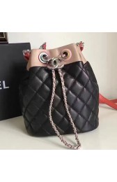 Top Chanel Small Drawstring Bag in Black Lambskin and Resin A93730 VS06460