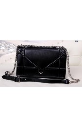 Top DIOR Shoulder Bag Lambskin Leather D4125 Black VS09863
