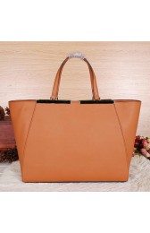 Top Fendi 2Jours Tote Bag Calfskin Leather FD6062 Wheat VS02220
