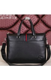 Top Gucci Smooth Leather Business Briefcase G8067 Black VS09312