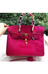 Top Hermes Birkin 30CM Tote Bags Lizard Leather H30LZ Rose VS00683