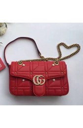 Top Knockoff Gucci GG Marmont Matelasse Shoulder Bag Red 443497 VS06703