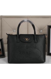 Top Prada Grainy Leather Tote Bag BN2603 Black VS04372