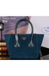 Top Prada Nubuck Leather Tote Bag BN2625 Dark Green VS01308