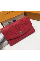 Top Replica Louis Vuitton Mahina Leather Coin Purse Red M64050 VS09070