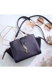 Toy YSL Mini Cabas Bag in Black Leather 452322 VS00200