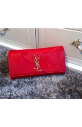 YSL Classic Monogramme Clutch Horse Hair 311213 Red VS02456