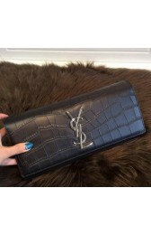 YSL Classic Monogramme Tassel Clutch Croco Y311212C Black VS03264