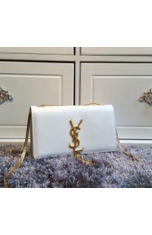 YSL Monogramme Cross-body Shoulder Bag Smooth Leather Y311218 White VS01213