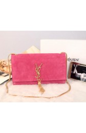 YSL Monogramme Cross-body Shoulder Bag Suede Leather Y311214 Rosy VS07672