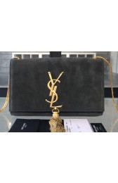 YSL Monogramme Cross-body Shoulder Bags Suede Leather 311218 Grey VS02193