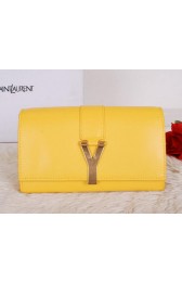 Yves Saint Laurent Chyc Travel Case Smooth Leather Y7141 Yellow VS00368