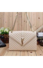 Yves Saint Laurent Classic Monogramme Flap Bag Y26584 OffWhite VS01744