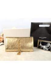 Yves Saint Laurent Classic Monogramme Tassel Clutch Y311212 Gold VS02846