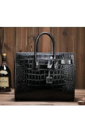 Yves Saint Laurent Classic Small Sac De Jour Bag Croco Leather Y5588 Black VS02267