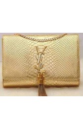 Yves Saint Laurent Monogramme Snake Leather Cross-body Bag Y32218 Gold VS08231